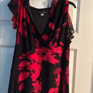 Tommy Hilfiger Black Dress with Red Floral Accent